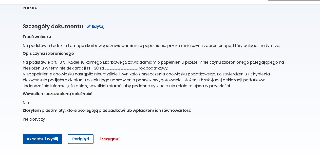 Wysłanie dokumentu