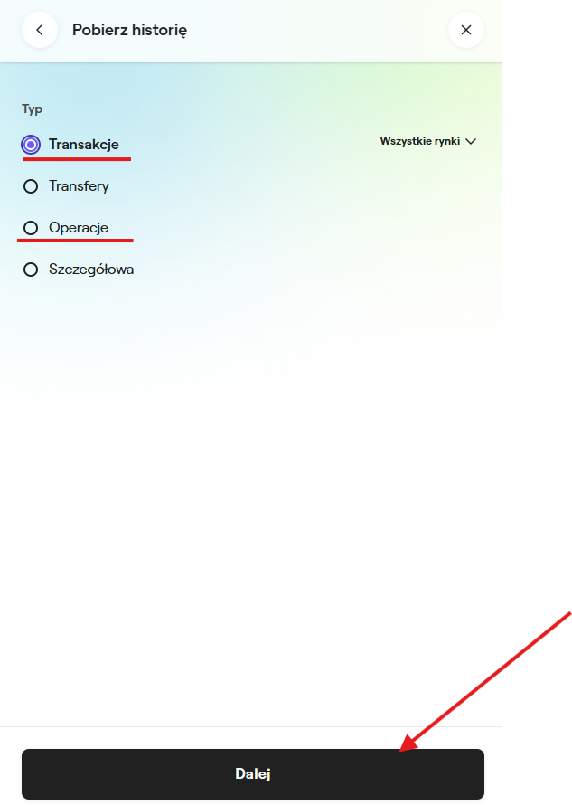 Wybór formatu CSV